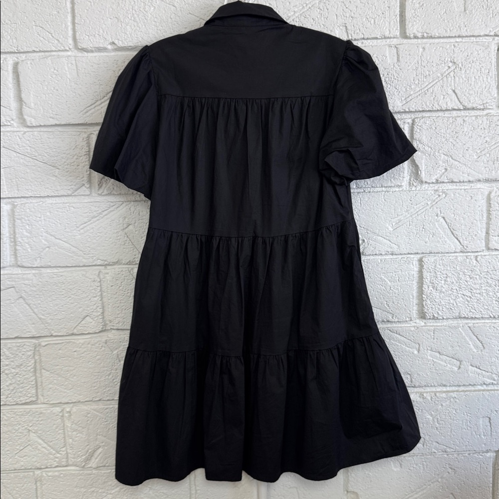 Peach Love California Black Football Print Mini Dress Small Sequins - Picture 6 of 6